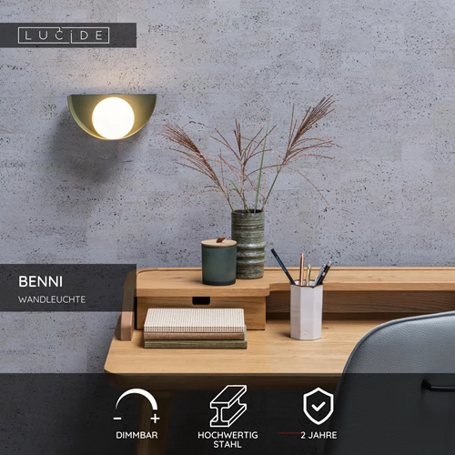 Lucide BENNI - Wandleuchte - 1xG9 - Grün - USP